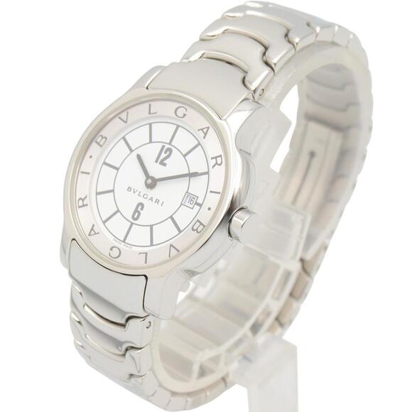 Bulgari BVLGARI Solo Tempo Watch, Stainless Steel, Women's, White (ST29S) - Picture 2 of 13